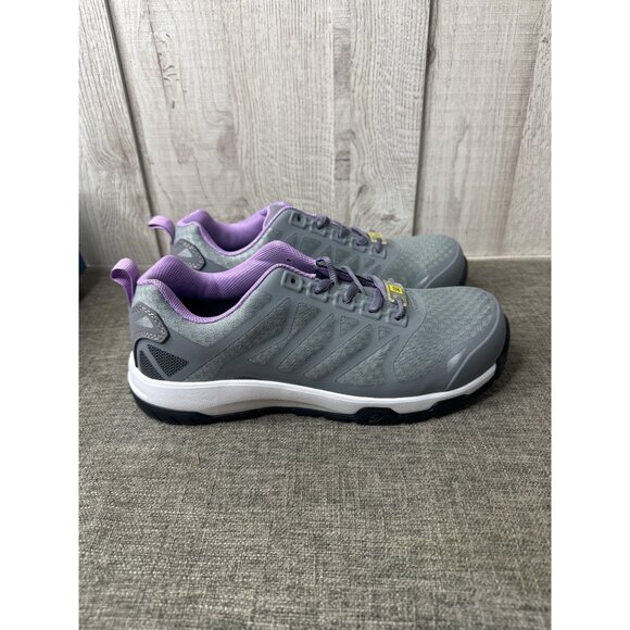 Nautilus Womens Size 9.5 B Gray & Lavender Athletic Work Shoes With Safety Toe - Picture 2 of 9